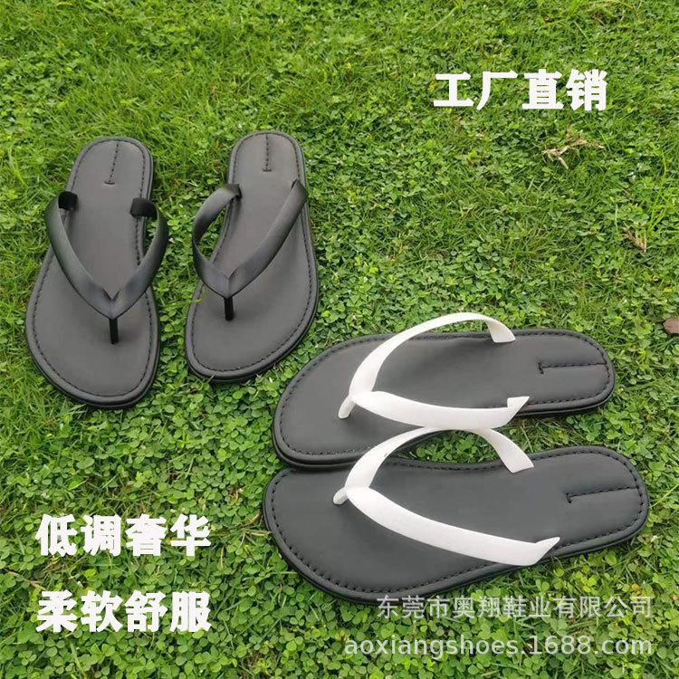 Italian Custom-Made Row-Style Thong Sandals Flip-Flops Beach Shoes Simple Leather Women's Slippers 2026