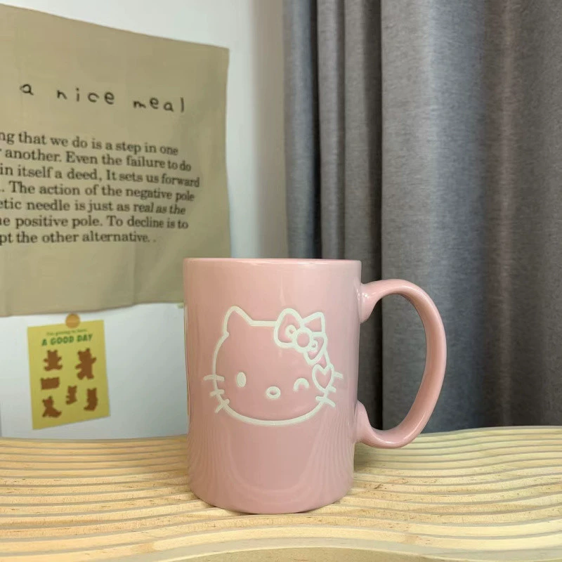 Керамическая кружка большого объема Hello Kitty, милая мультяшная кружка для воды и кофе