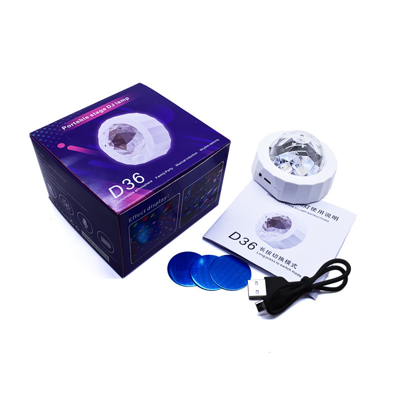 Luz de atmósfera recargable bola mágica USB controlada por voz lámpara de ritmo inalámbrica sin modificación lámpara de decoración interior