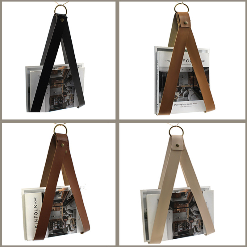 北欧风家居杂志挂袋 简约书房客厅报刊挂架 书籍围巾放置架