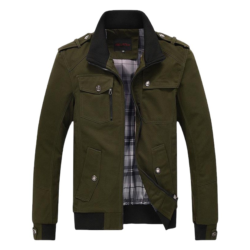 Nueva chaqueta de los Hombres estilo coreano casual todo partido moda de mediana edad collar de pie primavera y otoño chaqueta de los hombres top