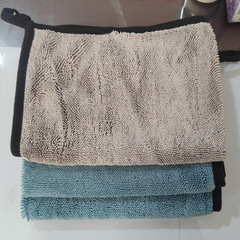 掛繩款加厚珊瑚絨抹布新款擰絲絨小辮子加捻布擦車巾30*40CM