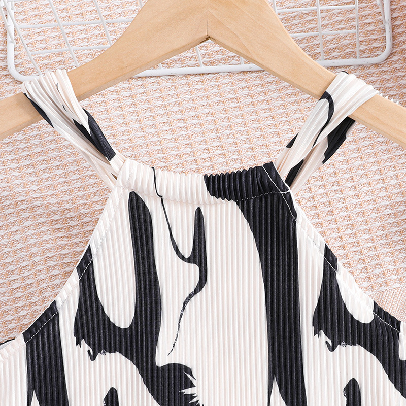 Abbigliamento per bambini nuovo abito da principessa senza maniche con stampa zebrata estiva per ragazze_voghion.com