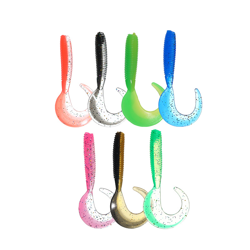 Soft Grubs Fishing Lures Curl Tail Grubs Baits Fresh Water Bass Swimbait Tackle Gear