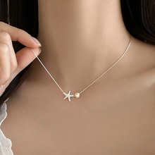 S925银海星天然淡水珍珠项链女ins小众高级感轻奢锁骨链颈链首饰