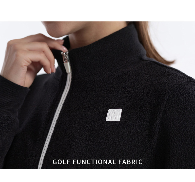 Áo khoác nữ vải nhung cực ấm phối màu thể thao golf mùa thu đông — M23KUZ014-Quần Trắng, M23YF024-Áo khoác trắng (Lông cừu cực), M23YF024-Áo khoác đen (Lông cừu cực), M23KUZ014-quần đen chi tiết 14