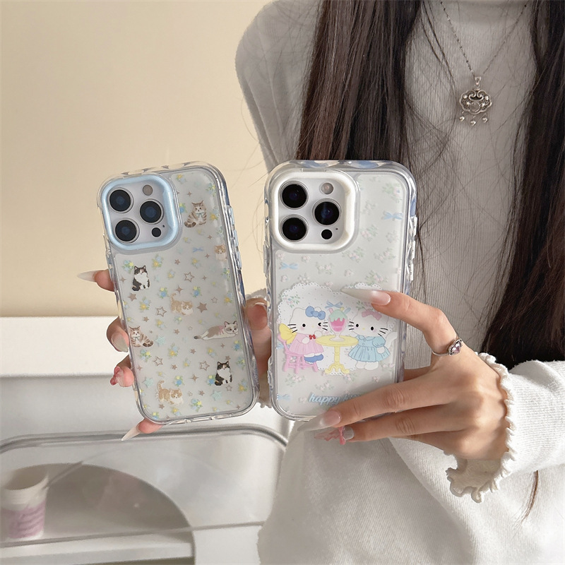 Chica corazón ins dibujos animados gato kt para iphone15/16ProMax funda para teléfono 13 Apple 14 nuevo 16