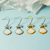 Earrings with bow, set, zirconium, Korean style, internet celebrity