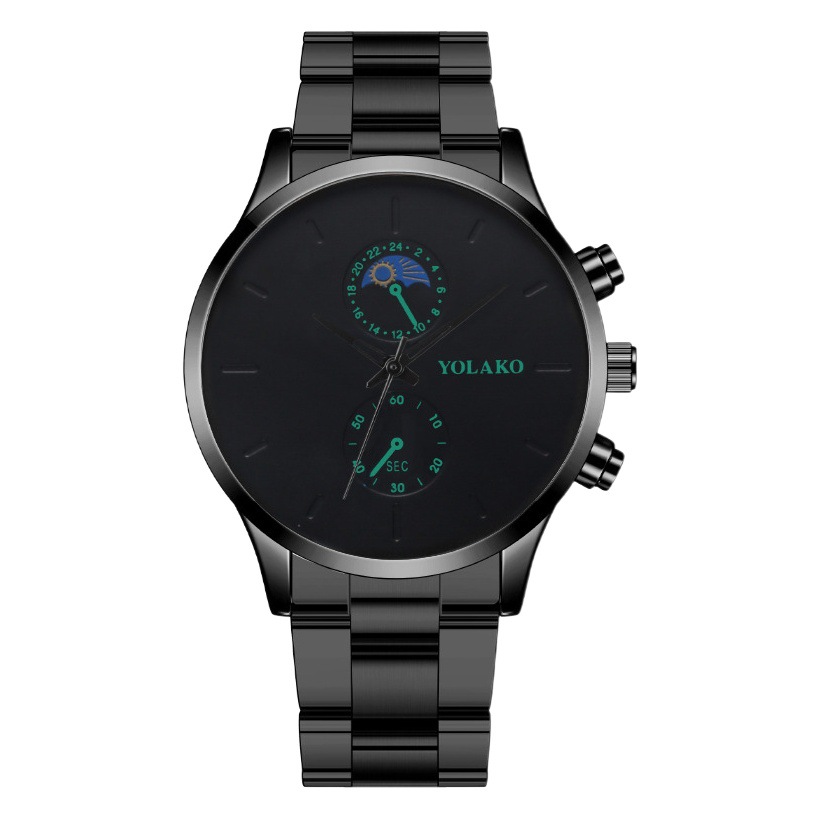 Nuevo Comercio exterior caliente transfronterizo moda de dos ojos Luna reloj de los hombres correa de acero reloj de cuarzo de los hombres