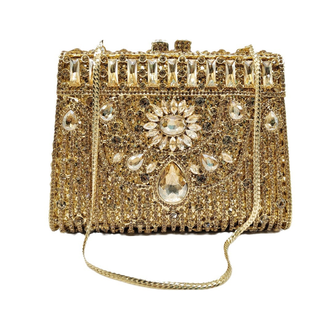 Túi clutch dạ hội đính kim cương hợp kim cao cấp xách tay — Bóng ma vàng, Màu tím huyền ảo, Màu vàng kim huyền ảo, Tùy chỉnh màu sắc khác