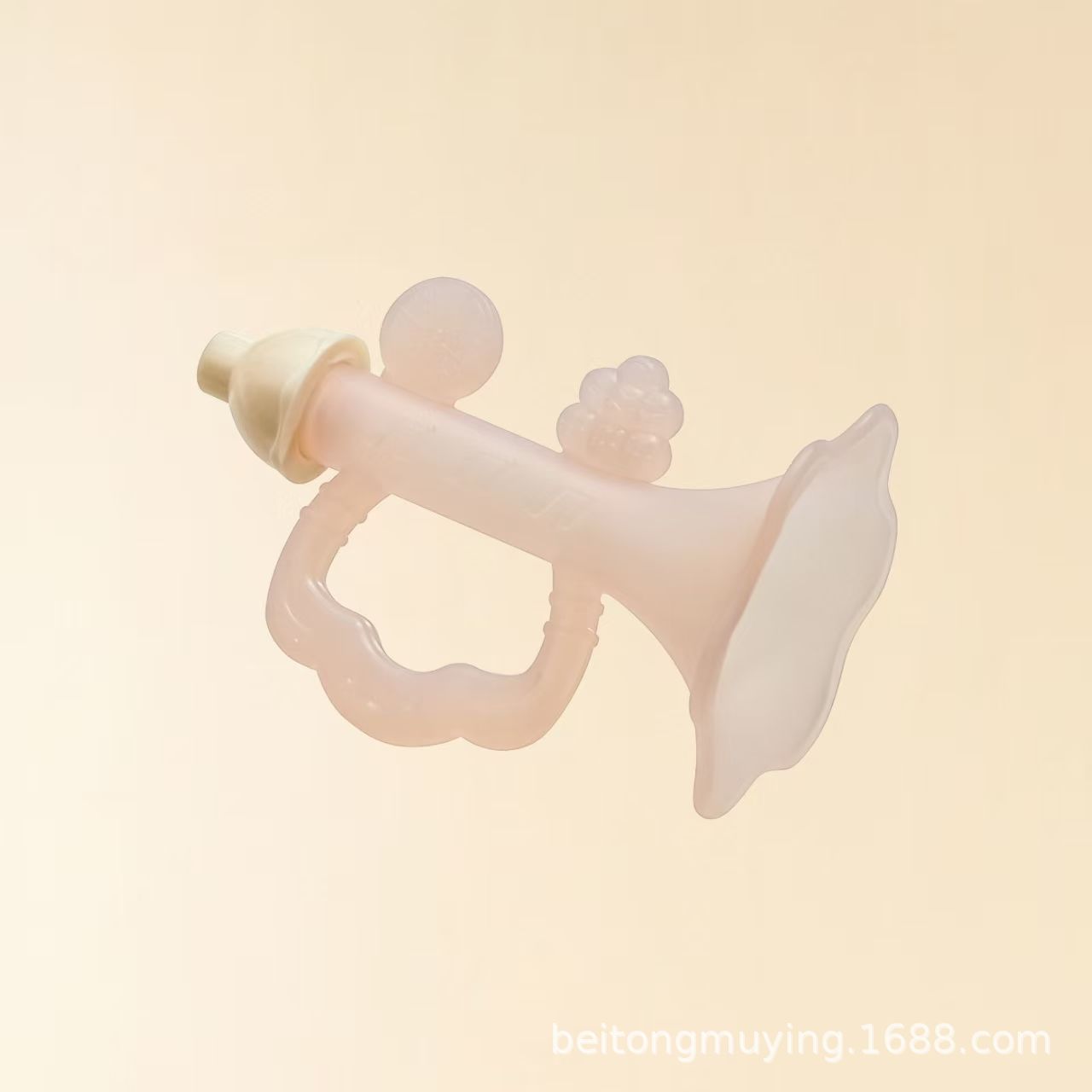 Pequeña bocina de goma de diente para bebés, palito de dientes para bebés pequeños, silicona especial para niños, instrumento musical para soplar, mordida y boca tranquila