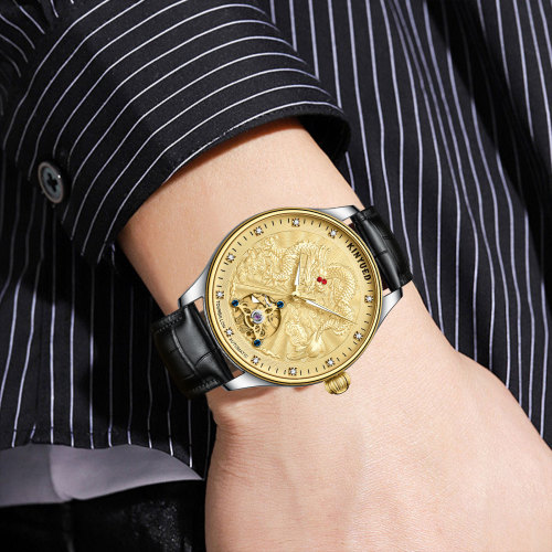 Long watch fashionable mechanical watch steel band men's watch hollow mechanical watch watch luminous automatic men's watch