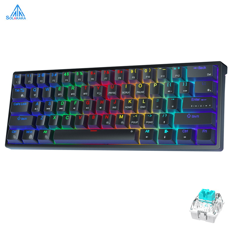 SK961 three-mode mechanical keyboard 61-key RGB luminous