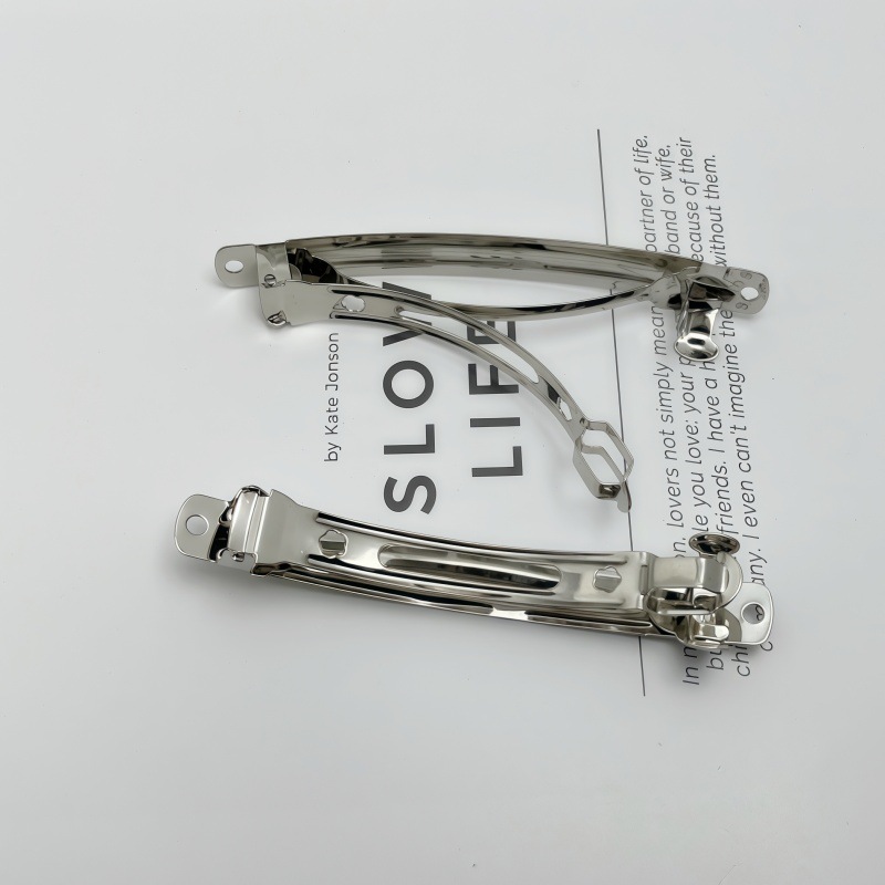 Versión coreana del clip de resorte impreso de dos piezas de tres piezas, clip automático, clip inferior, clip grueso, suministro directo de fábrica de accesorios de joyería de bricolaje