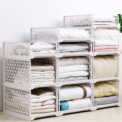 Household wardrobe clothing storage rack pull-out storage rack bedroom style layered clothing storage rack drawer storage basket