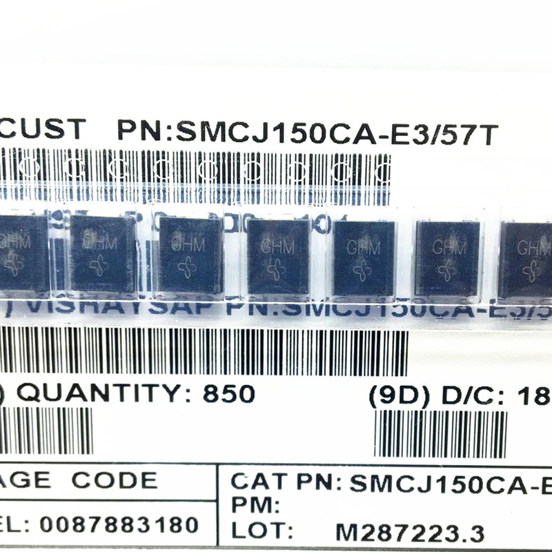 20个 SMCJ150CA-E3/57T 丝印GHM SMC贴片 TVS瞬态抑制二极管