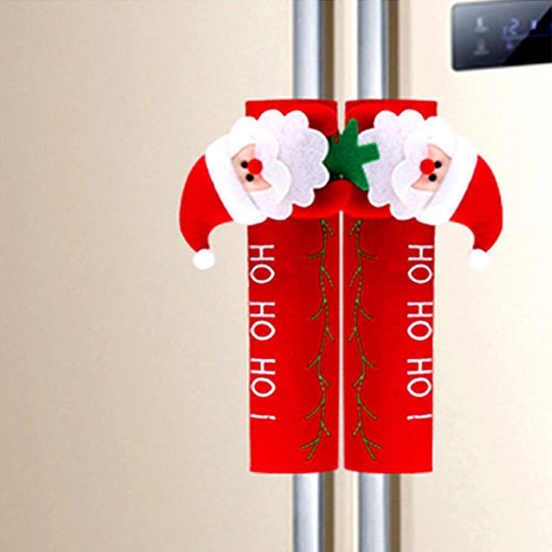 クロスボーダーのクリスマスの布の冷蔵庫は手袋のドアを開けて手袋の双門の冷蔵庫の保護カバーの電気商の対外貿易の工場を卸売りします。|undefined
