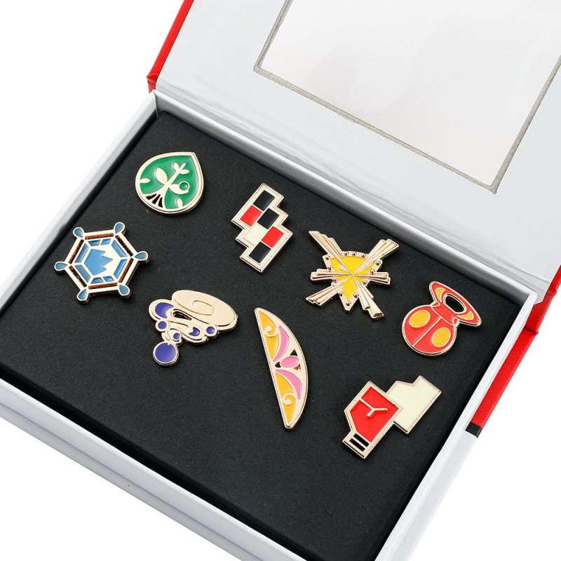 国境を越えて人気のあるポケモンの金属バッジ宝可夢セットの美しい箱プレゼントピン漫画ブローチ|undefined