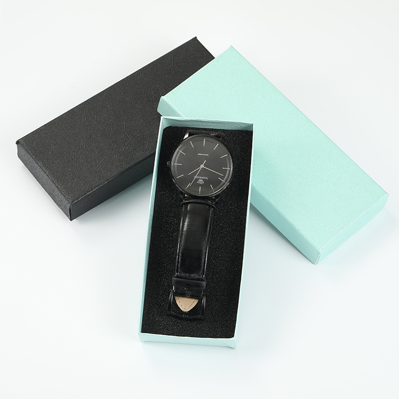 New Pure Color Simple Heaven and Earth Cover Watch Packaging Box with Built-In Sponge Pad Rectangular Packaging Gift Box Watch Box