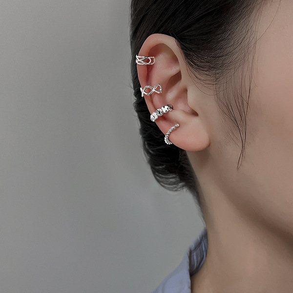 Shirishi double -layer ear clip no ear pierced square block flash…