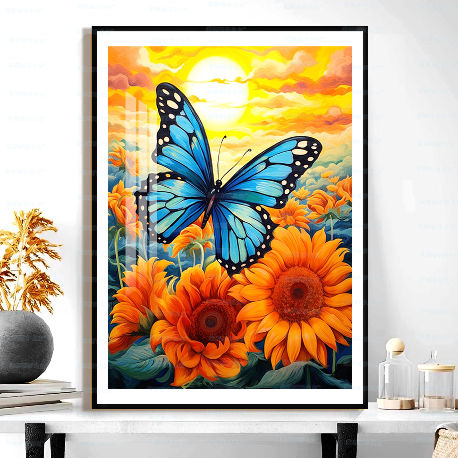 Monalisa Royal Cruz puntada mariposa nueva mariposa simple hermosa sala de estar decoración pequeño bordado hilo hecho a mano image 4