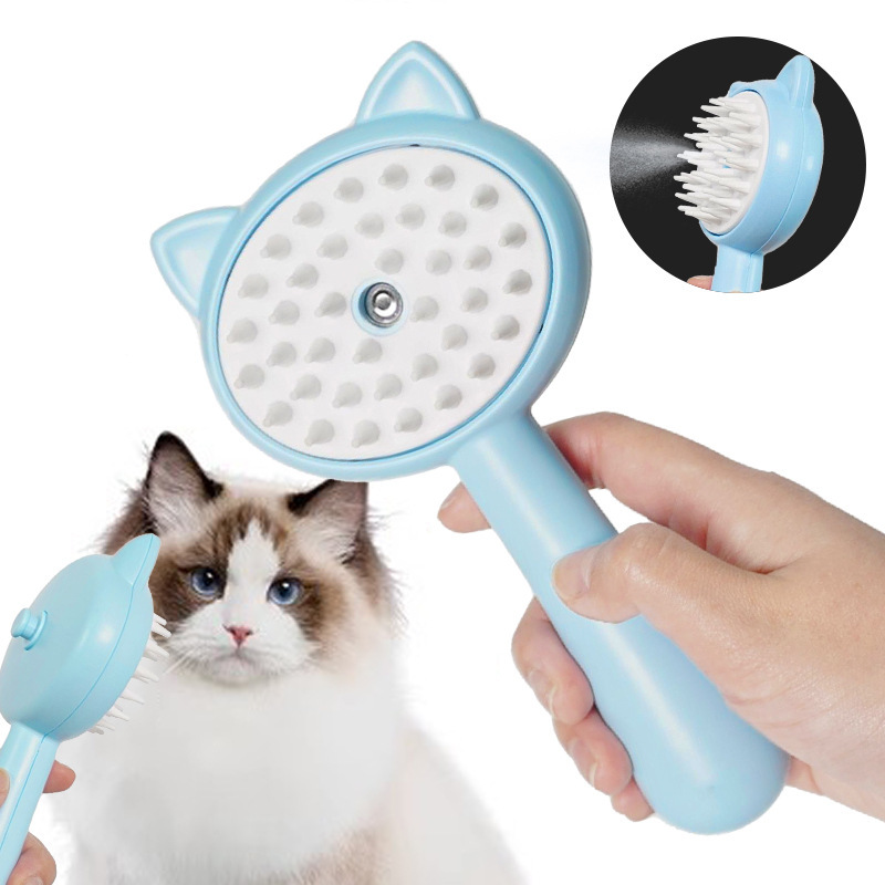 Cepillo de eliminación de pelo de mascota de oreja de gato peine de spray eléctrico de gato masaje anti-vuelo peine de belleza de pelo