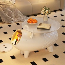 轻奢储物礼物仪式感小猪奶油卡通摆件客厅茶几沙发落地收纳摆件