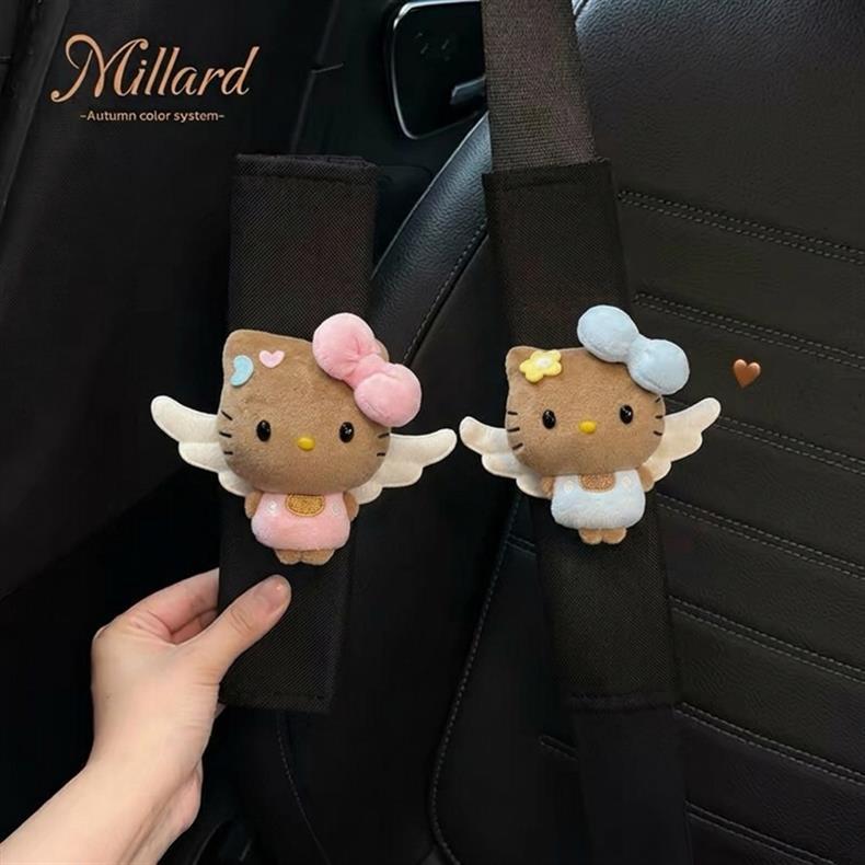 Car seatbelt shoulder pad cartoon KT cute universal seatbelt protector for men and women couples anti-strangling car protective cover