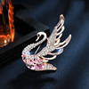 Fashionable crystal, swan, universal brooch lapel pin, advanced design pin, accessory, trend of season