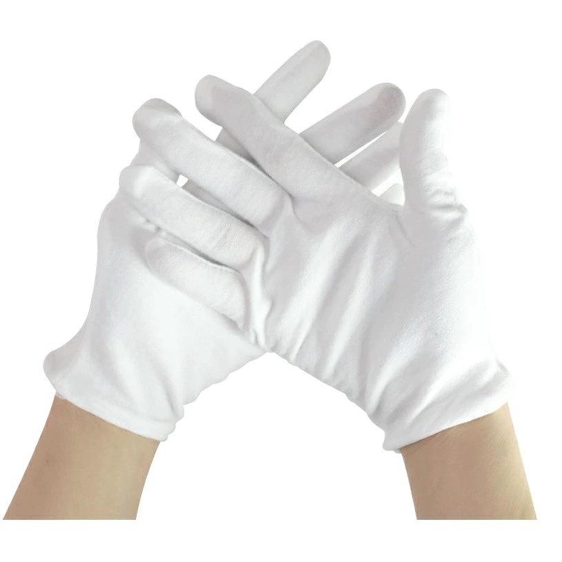 Белые перчатки, хлопок, утолщенные, текстовые перчатки, этикет, белые хлопчатобумажные перчатки, потная ткань, ручная защита, тонкие хлопчатобумажные перчатки
