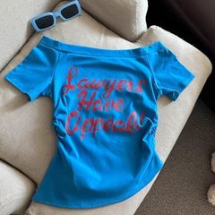 美式辣妹一字肩斜肩印花短袖t恤女夏季2025新款修身显瘦露肩上衣