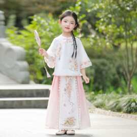 新款夏季儿童汉服女童连衣裙新中式国风唐装女宝古风超仙公主襦裙