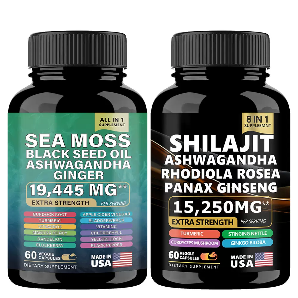 喜来芝+海藻套装SeaMossMultivitamin&ShilajitPowerCombo营养