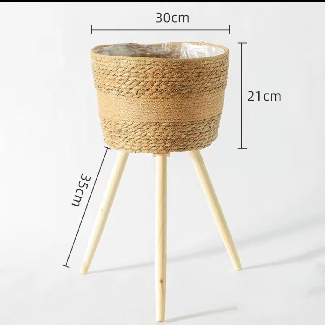 Soporte de flores nórdico, sala de estar, canasta de flores, maceta, estante de flores de piso, decoración de balcón del hogar interior, canasta de flores de la sala de estar de eneldo verde