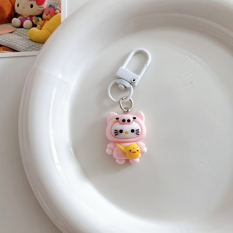 可爱少女心KT猫咪钥匙扣挂件卡通包包挂饰学生背包配饰闺蜜小礼物|undefined