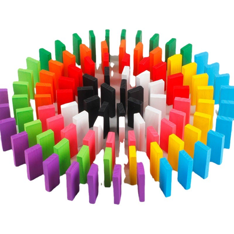 Деревянные цвета домино 100 детей раннего образования образовательных органов конкурс строительные блоки производители игрушек оптом