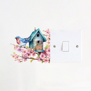 Wholesale cartoon cute bird nest animal switch sticker children's room decoration cross border waterproof self-adhesive sticker