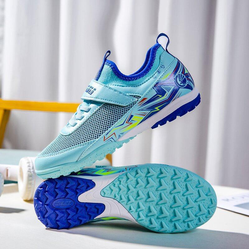 Tenis de Fútbol con Tacos para Niños de Malla, Material PU, Malla y Caucho, Transpirables, para Terreno Firme
