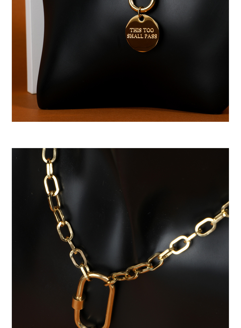 new stainless steel geometric carabiner pendant fashion collarbone chain