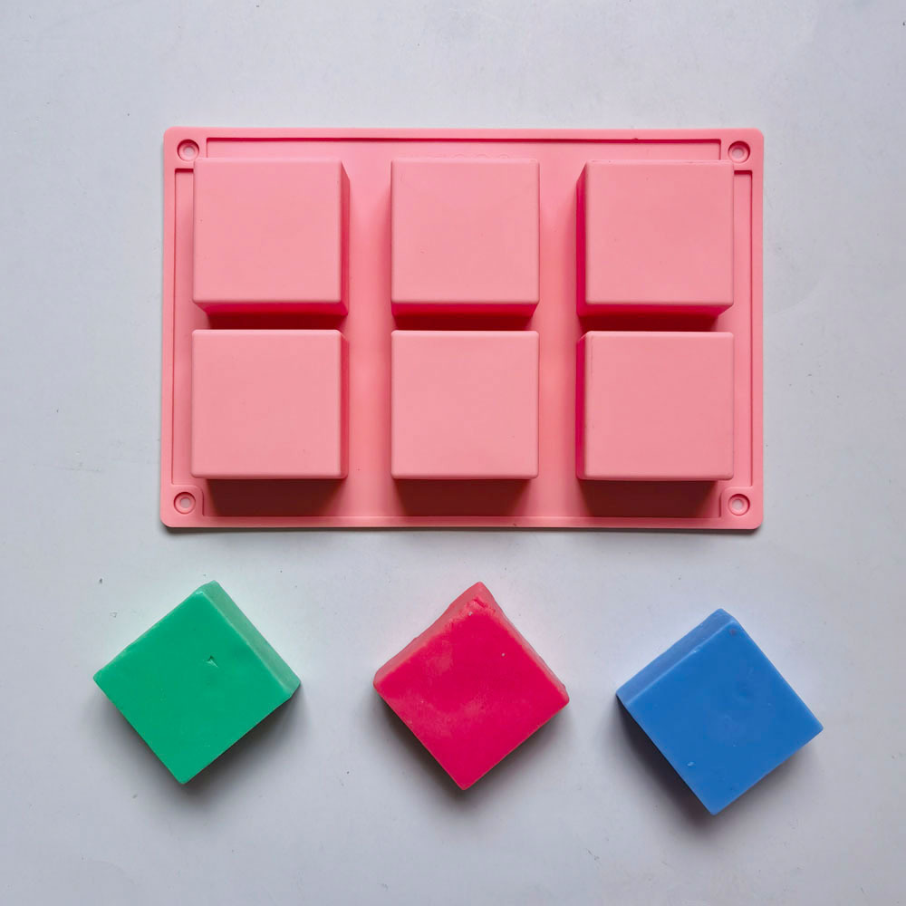 6 jabon cuadrado 310 molde de silicona pastel hecho a mano molde de jalea de pastel herramientas de horneado