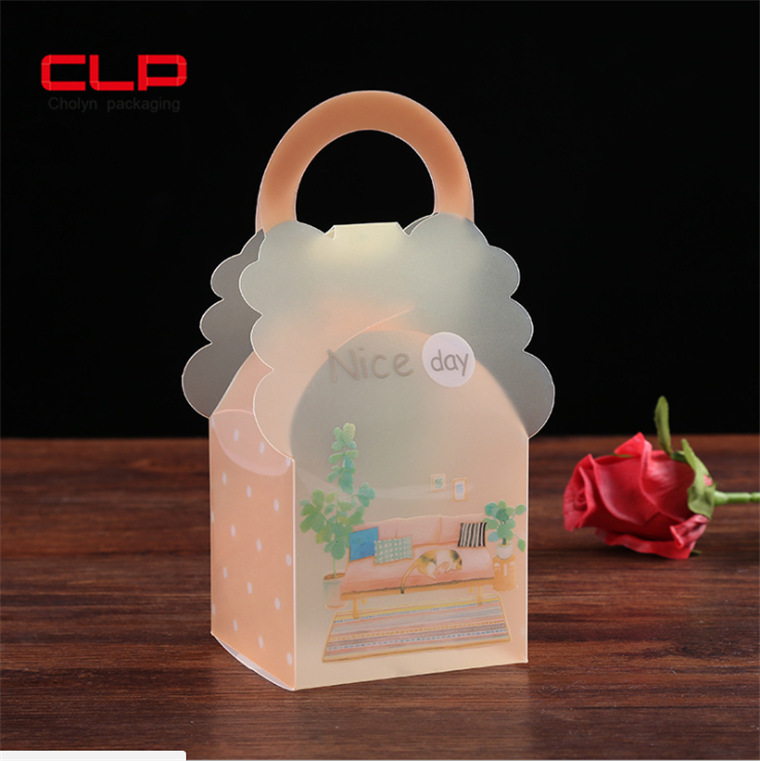 创意pvc手提棒棒糖塑料盒 伴手礼盒子 pet三角形蝴蝶结异形包装盒