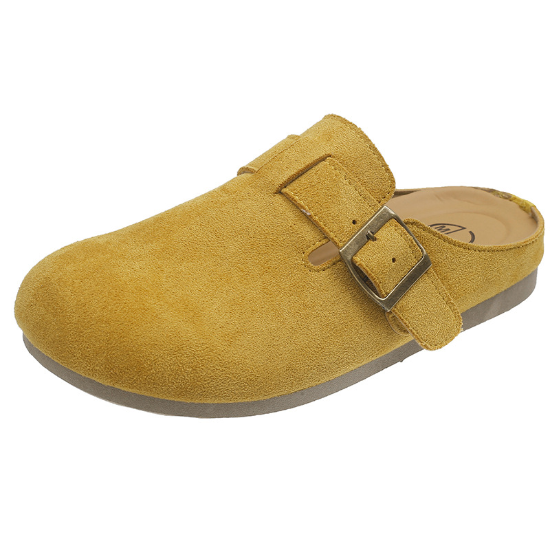 Baotou Bocken zapatos zapatillas de mujer zapatillas de un pie retrógrado cómodo perezoso zapatos de mujer zapatillas de moda
