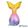 Balloon, evening dress, cartoon marine decorations, mermaid, "fish tail" cut