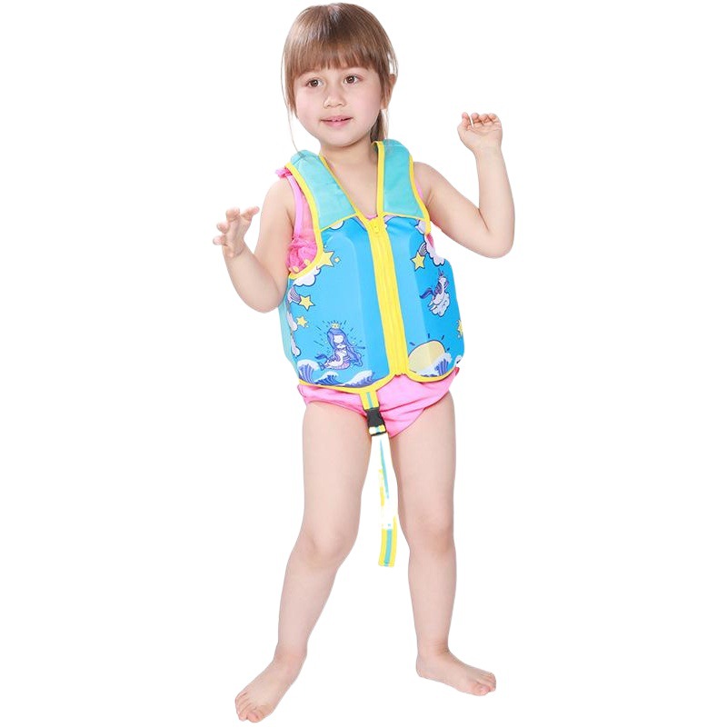 Suministro transfronterizo niños pequeños y medianos natación ropa flotante chaleco sin mangas serie de dibujos animados aprendizaje espuma traje de baño salvavidas image 1