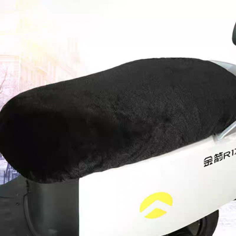 Electric Scooter Seat Cushion Cover Autumn and Winter Plush Warm Insulation Sun Protection Breathable Battery Electric Motorcycle Seat Cushion Cover