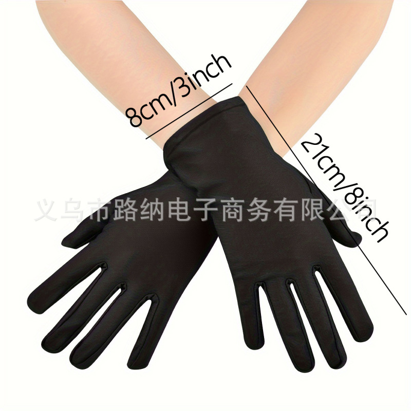 21氨纶手套夏季防晒舞会装饰透气服装拍摄写真道具简约短款手套|undefined