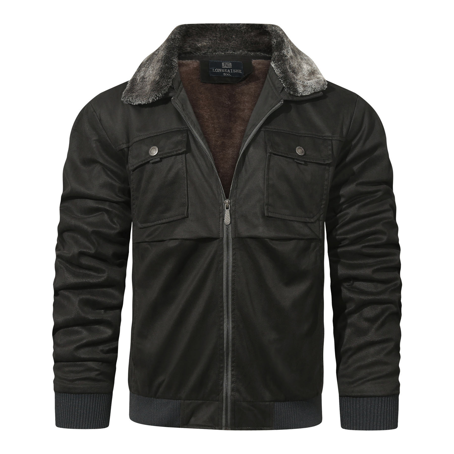 Nuevo hombre transfronterizo primavera cálida chaqueta de lana con solapa suéter de piel abrigo de hombre abrigo de comercio exterior suelto