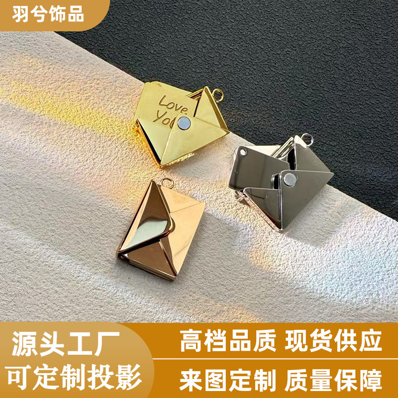 Cross-Border Ins-Style Envelope Necklace Stainless Steel Jewelry Fashion Titanium Steel Clavicle Chain Pendant Can Be Engraved with Text and Photos Cross-Border Ins-Style Envelope Necklace Stainless Steel Jewelry Fashion Titanium Steel Clavicle Chain Pendant Can Be Engraved with Text and Photos
