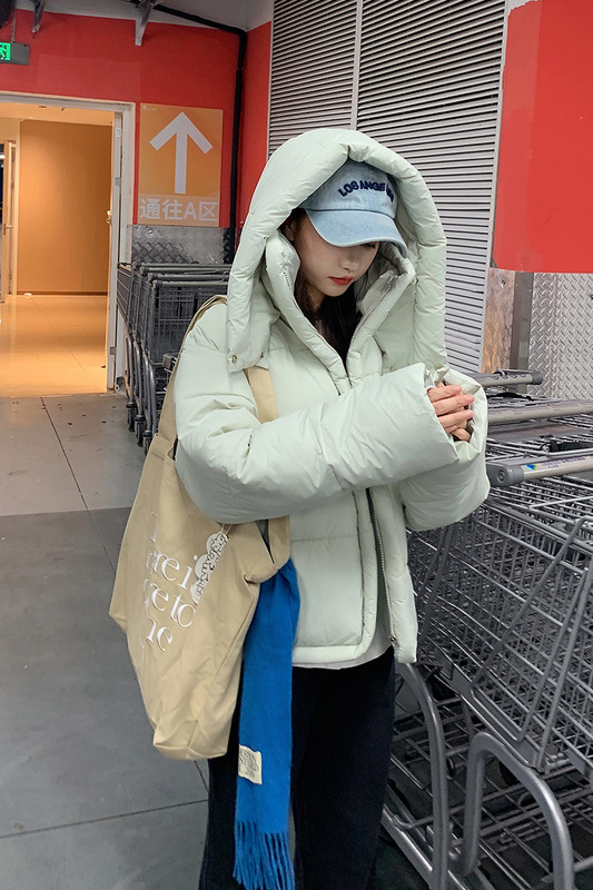 新款羽绒棉服韩版宽松立领连帽女冬季高级感加厚保暖面包服棉服|undefined