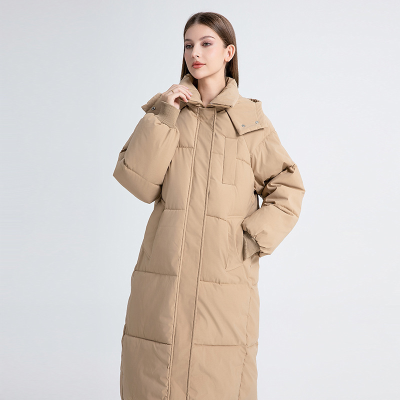 Actual Shot of the New Winter Long Cotton Coat, Over-The-Knee down Cotton Jacket for Women, Korean Style, Loose Fit, Thickened, Hooded Cotton Coat Actual Shot of the New Winter Long Cotton Coat, Over-The-Knee down Cotton Jacket for Women, Korean Style, Loose Fit, Thickened, Hooded Cotton Coat